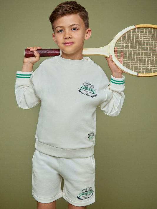3-9 yrs SmileyWorld Logo Sweatshirt Unisex Fit in White Children & Baby | Reiss