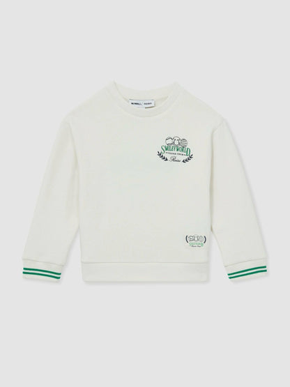 3-9 yrs SmileyWorld Logo Sweatshirt Unisex Fit in White Children & Baby | Reiss