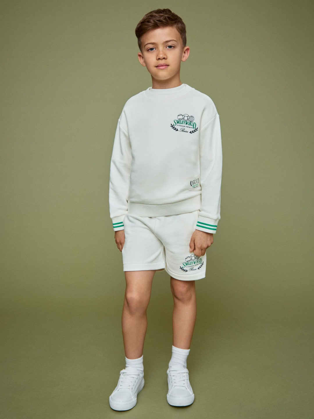 3-9 yrs SmileyWorld Drawstring Shorts Unisex Fit in White Children & Baby | Reiss