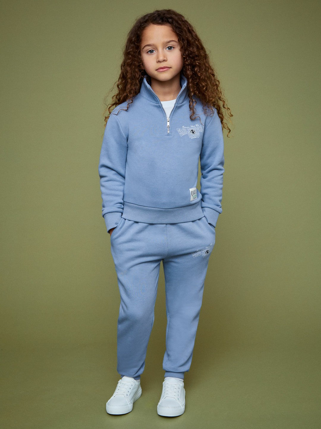 3-9 yrs SmileyWorld Half-Zip Sweatshirt Unisex Fit in Blue Children & Baby | Reiss