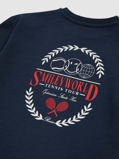 9-13 yrs SmileyWorld Oversize T-Shirt in Navy Children & Baby | Reiss