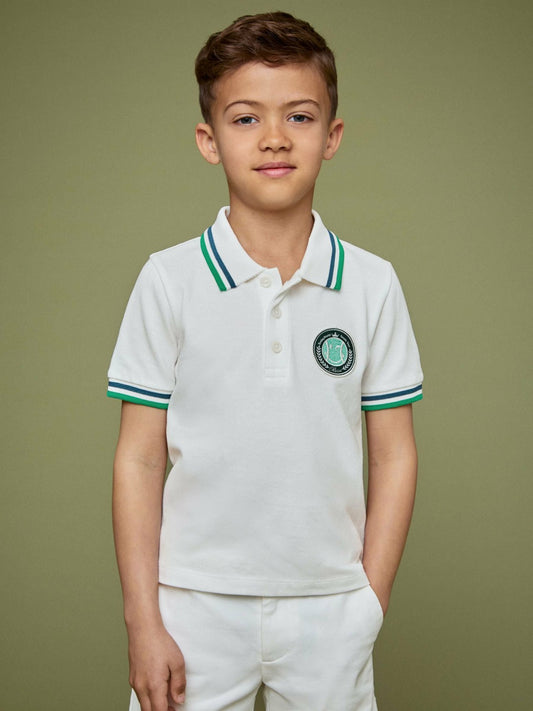 3-9 yrs SmileyWorld Piqué Polo Shirt in White Children & Baby | Reiss