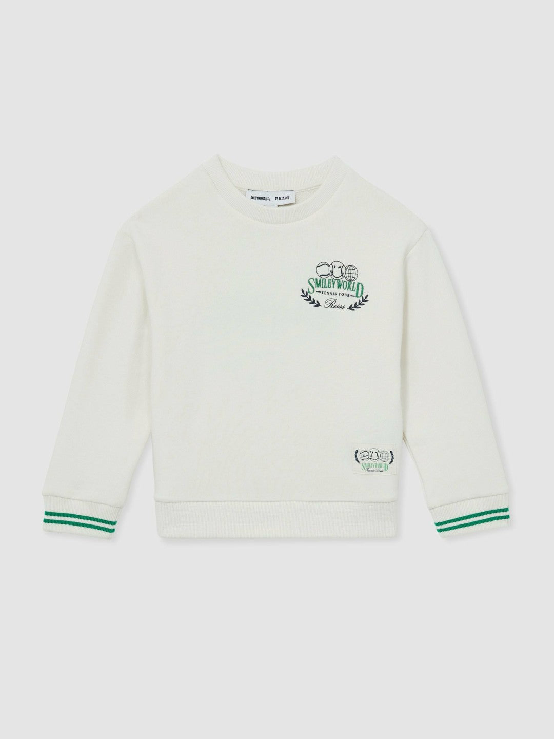 13-14 yrs SmileyWorld Logo Sweatshirt Unisex Fit in White Children & Baby | Reiss