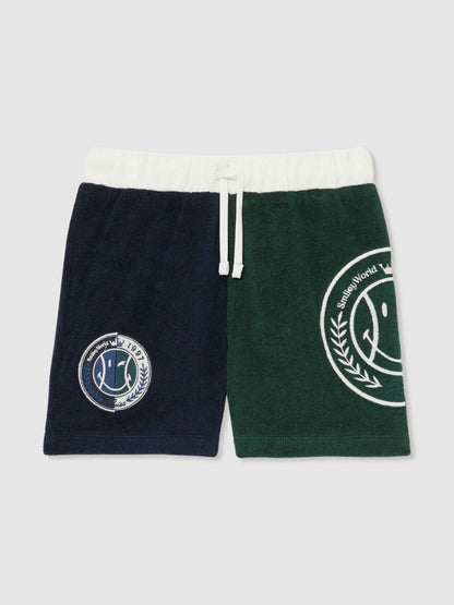 13-14 yrs SmileyWorld Towelling Shorts in Blue Children & Baby | Reiss