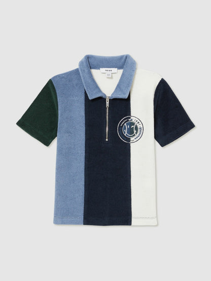 13-14 yrs SmileyWorld Towel Polo Shirt in Blue Children & Baby | Reiss
