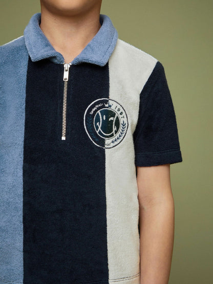 13-14 yrs SmileyWorld Towel Polo Shirt in Blue Children & Baby | Reiss