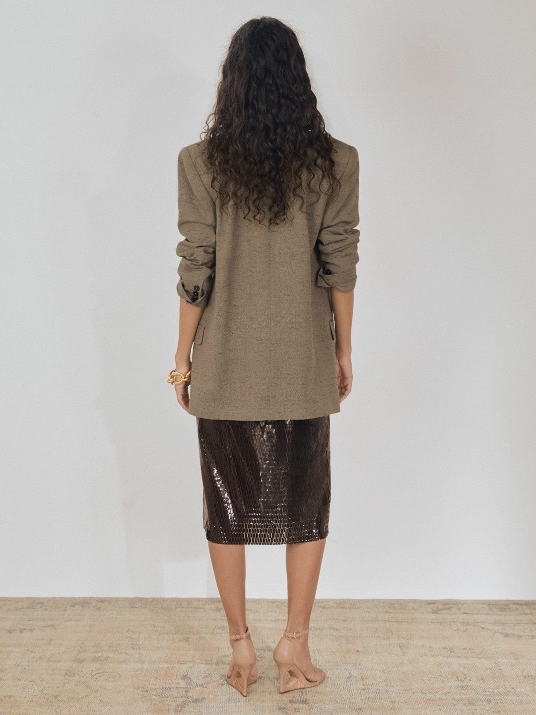 Atelier Laser-Cut Pencil Skirt in Chocolate Women | Reiss
