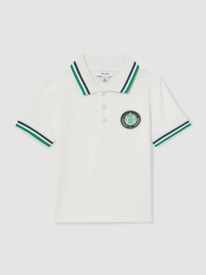 13-14 yrs SmileyWorld Piqué Polo Shirt in White Children & Baby | Reiss