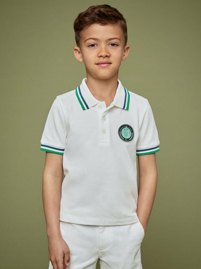 13-14 yrs SmileyWorld Piqué Polo Shirt in White Children & Baby | Reiss