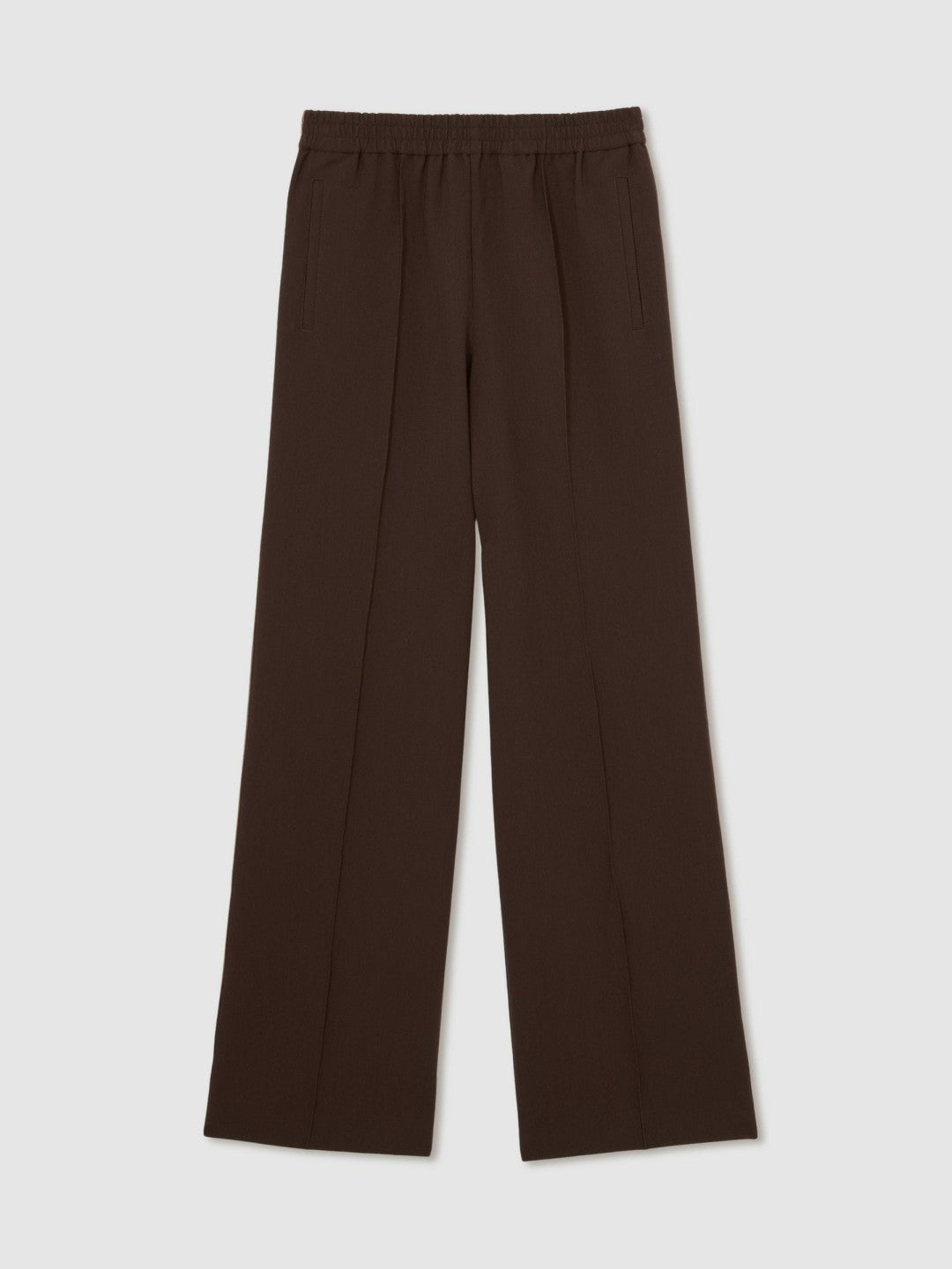 Side-Stripe Wide-Leg Trousers in Chocolate Brown Women | Reiss