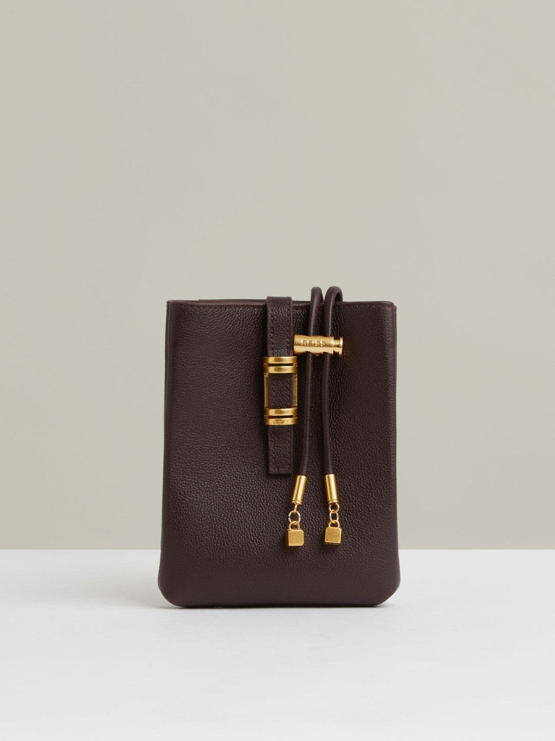 Leather Phone Holder in Oxblood Women | Reiss