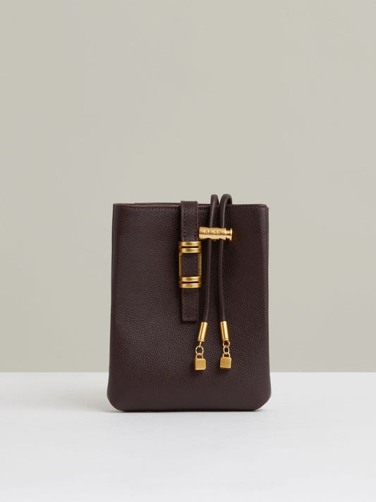 Leather Phone Holder in Oxblood Women | Reiss
