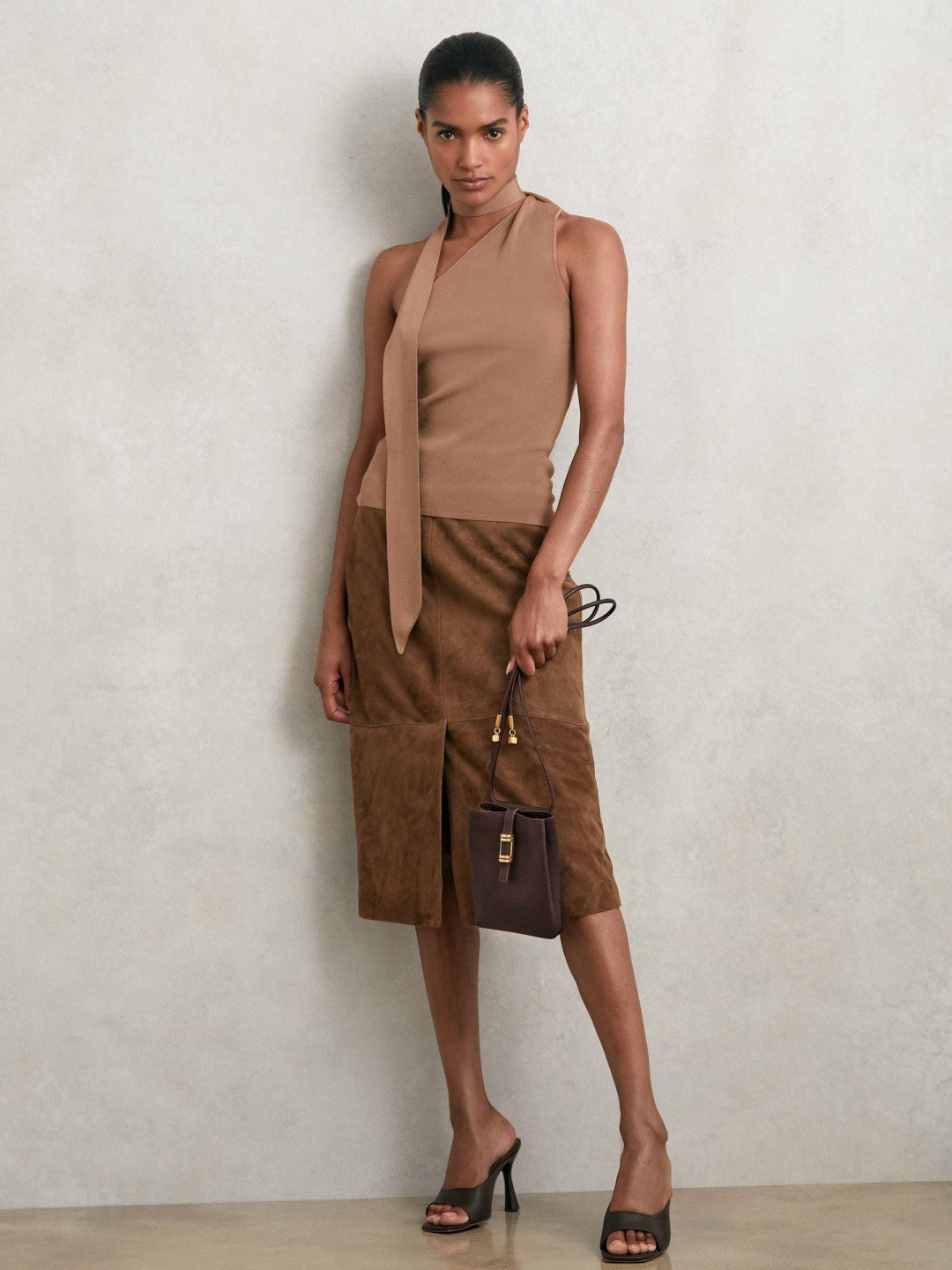 Leather Phone Holder in Oxblood Women | Reiss