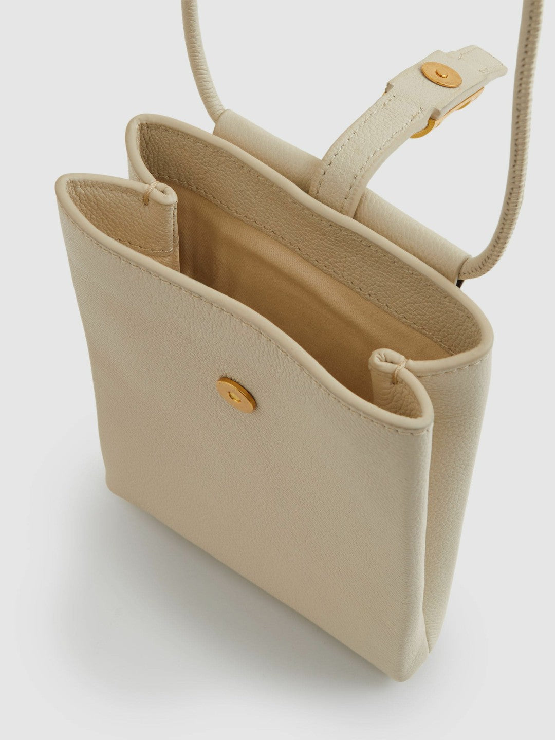 Leather Phone Holder in Off White Women | Reiss