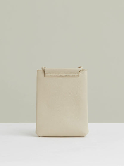 Leather Phone Holder in Off White Women | Reiss