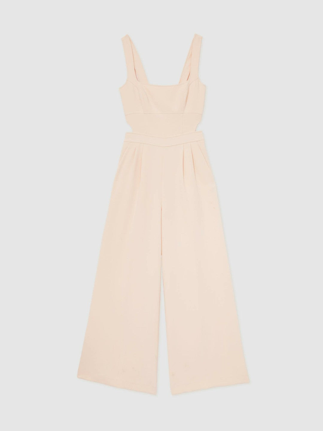 Wide-Leg Cut-Out Jumpsuit in Pale Pink Women | Reiss