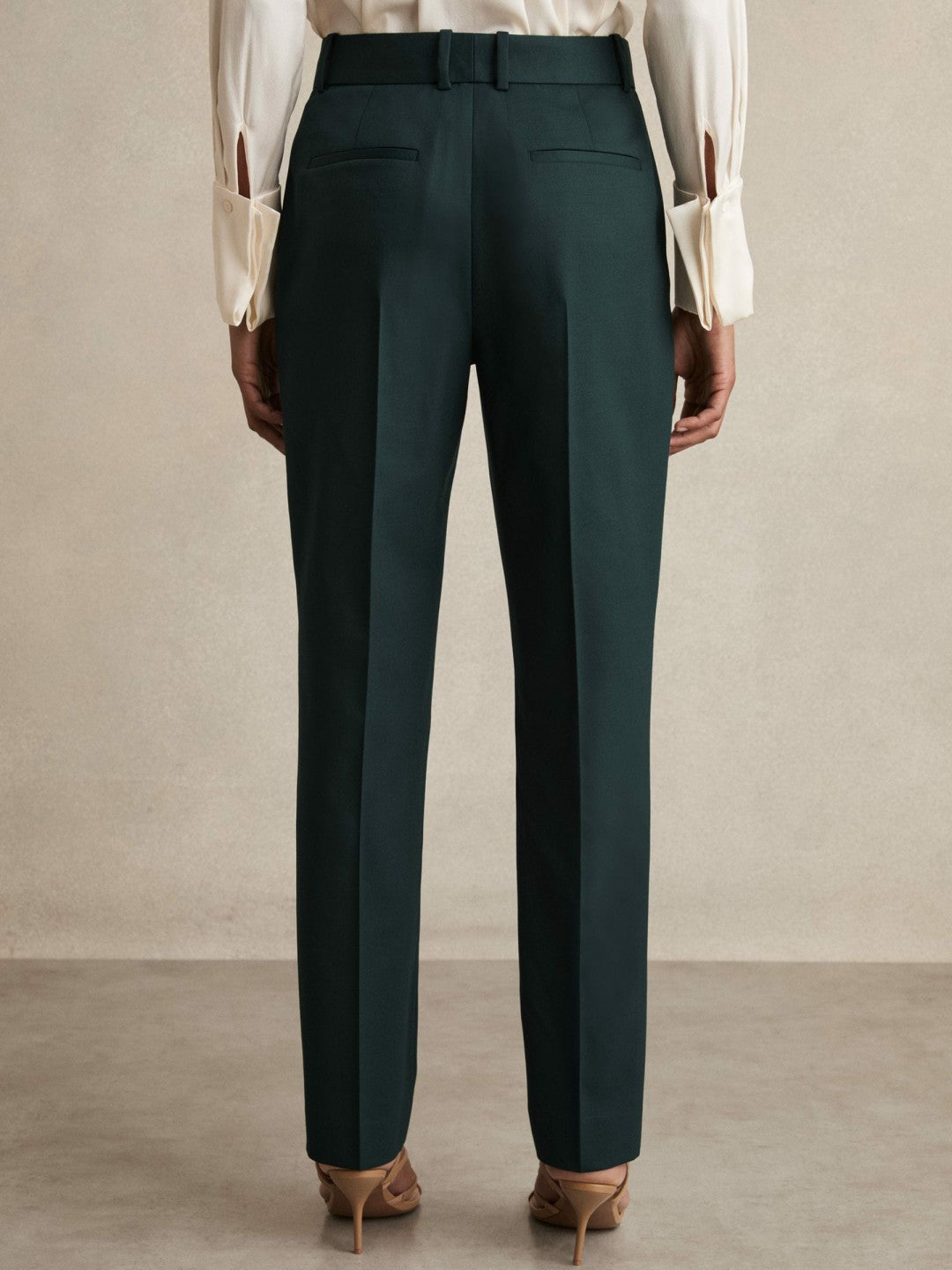 Petite Wool-Blend Slim-Fit Suit Trousers in Green Women | Reiss