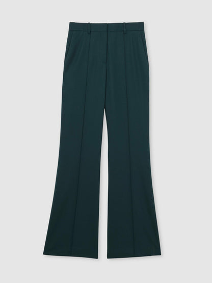 Petite Wool-Blend Wide-Leg Suit Trousers in Green Women | Reiss