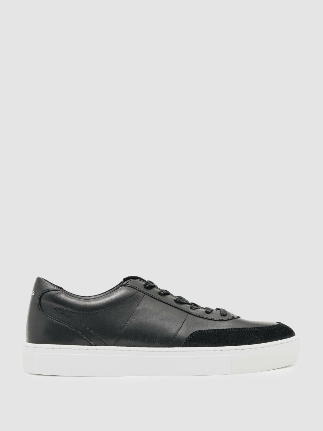 Bonded-Leather Low-Top Trainers in Black Men | Reiss