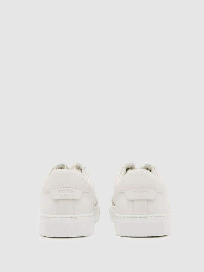Bonded-Leather Low-Top Trainers in White Men | Reiss