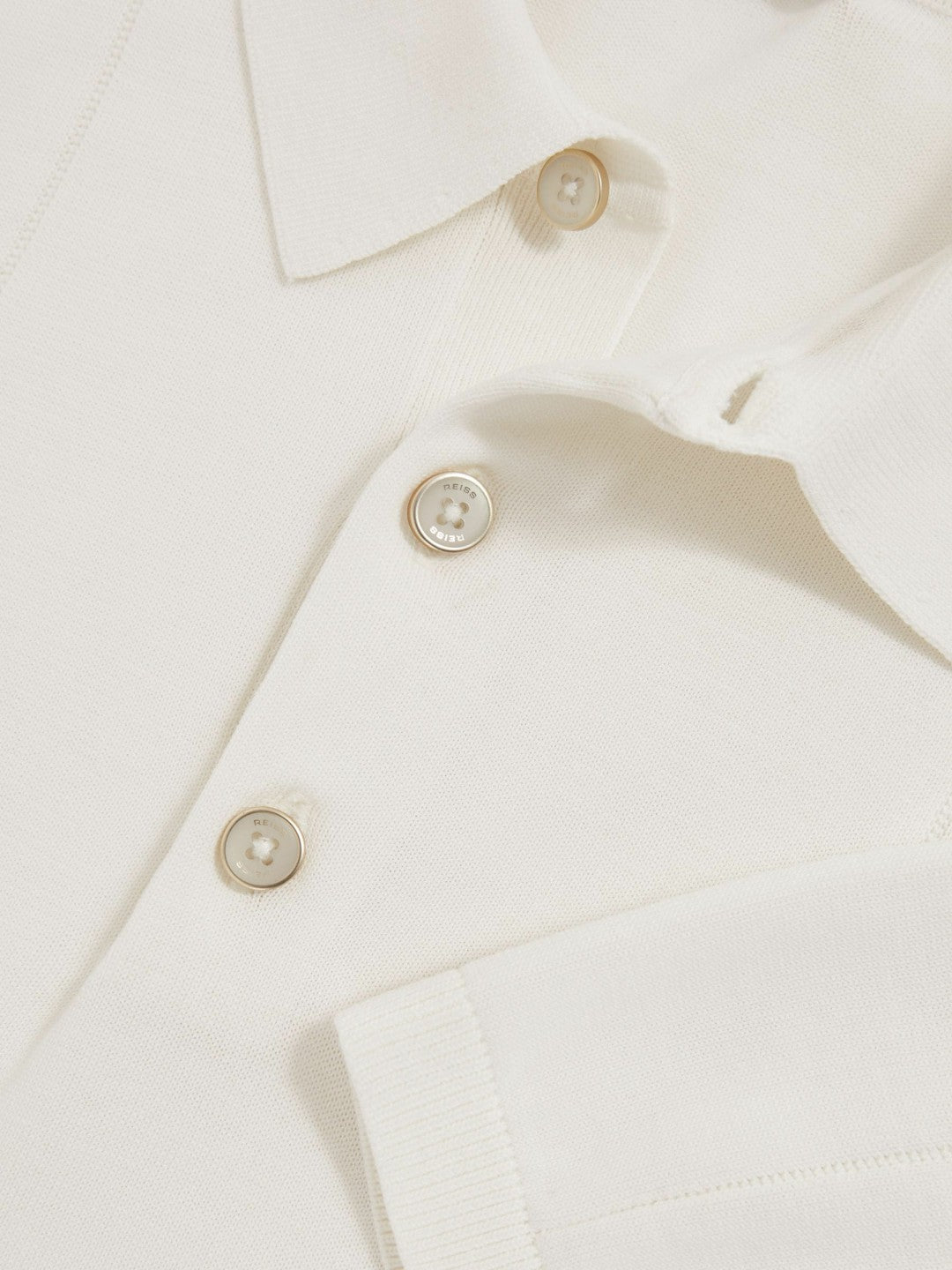 Cotton-Silk Polo Shirt in Off White Men | Reiss