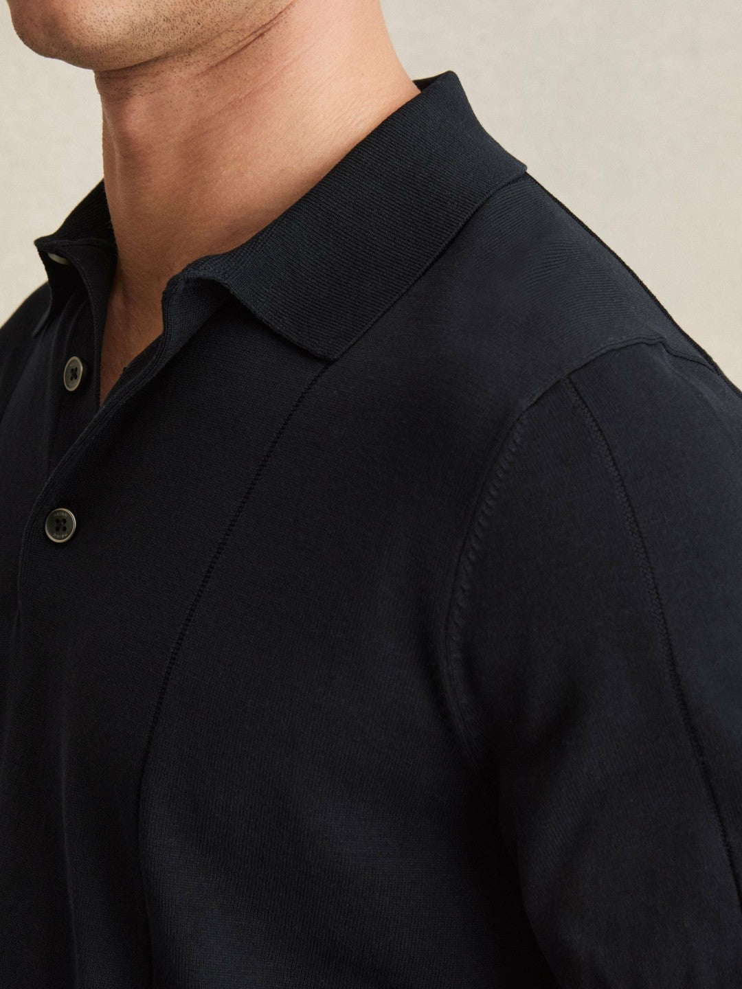 Cotton-Silk Polo Shirt in Navy Men | Reiss