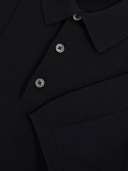 Cotton-Silk Polo Shirt in Navy Men | Reiss