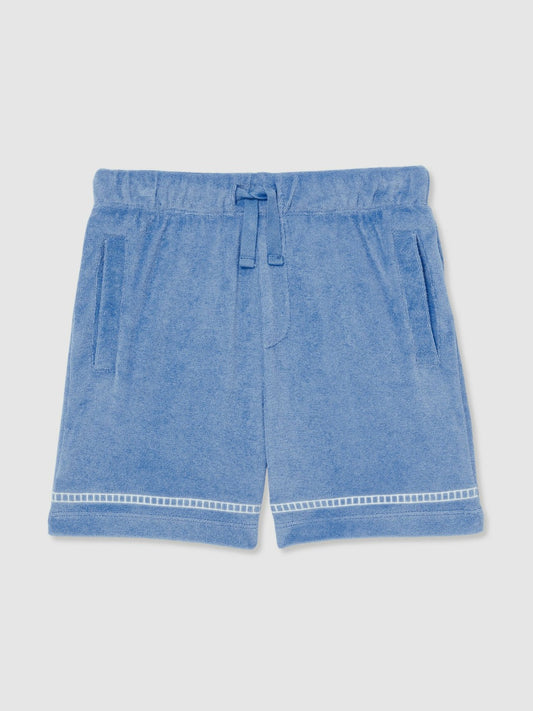 13-14 yrs Towelling Brand-Embroidered Shorts in Airforce Blue Children & Baby | Reiss