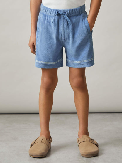 13-14 yrs Towelling Brand-Embroidered Shorts in Airforce Blue Children & Baby | Reiss