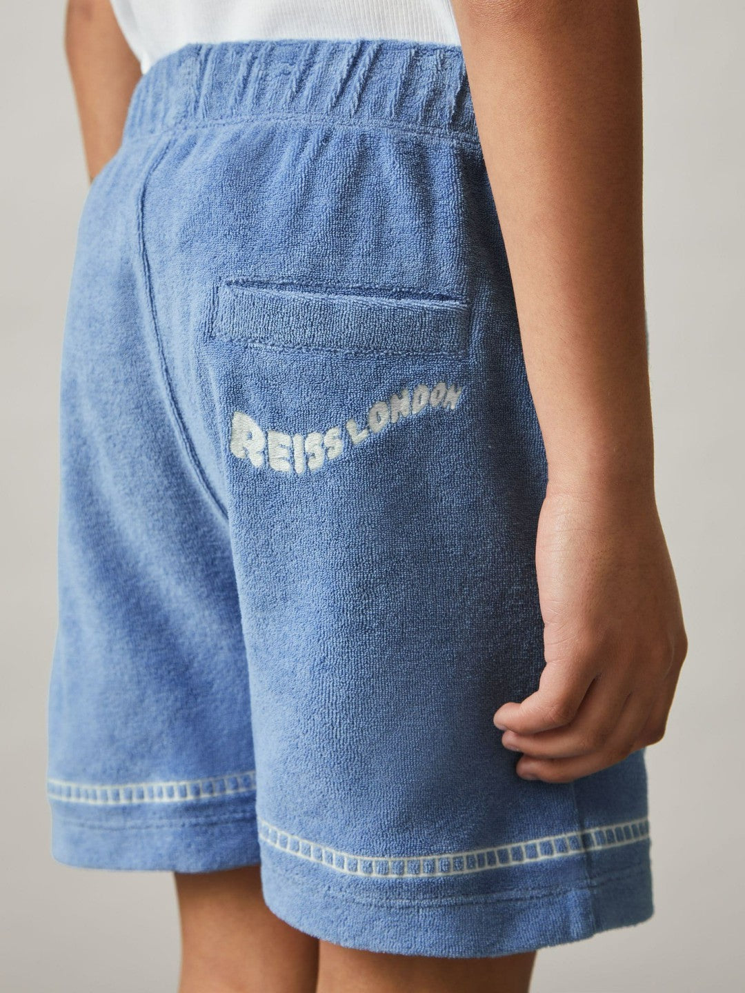 13-14 yrs Towelling Brand-Embroidered Shorts in Airforce Blue Children & Baby | Reiss
