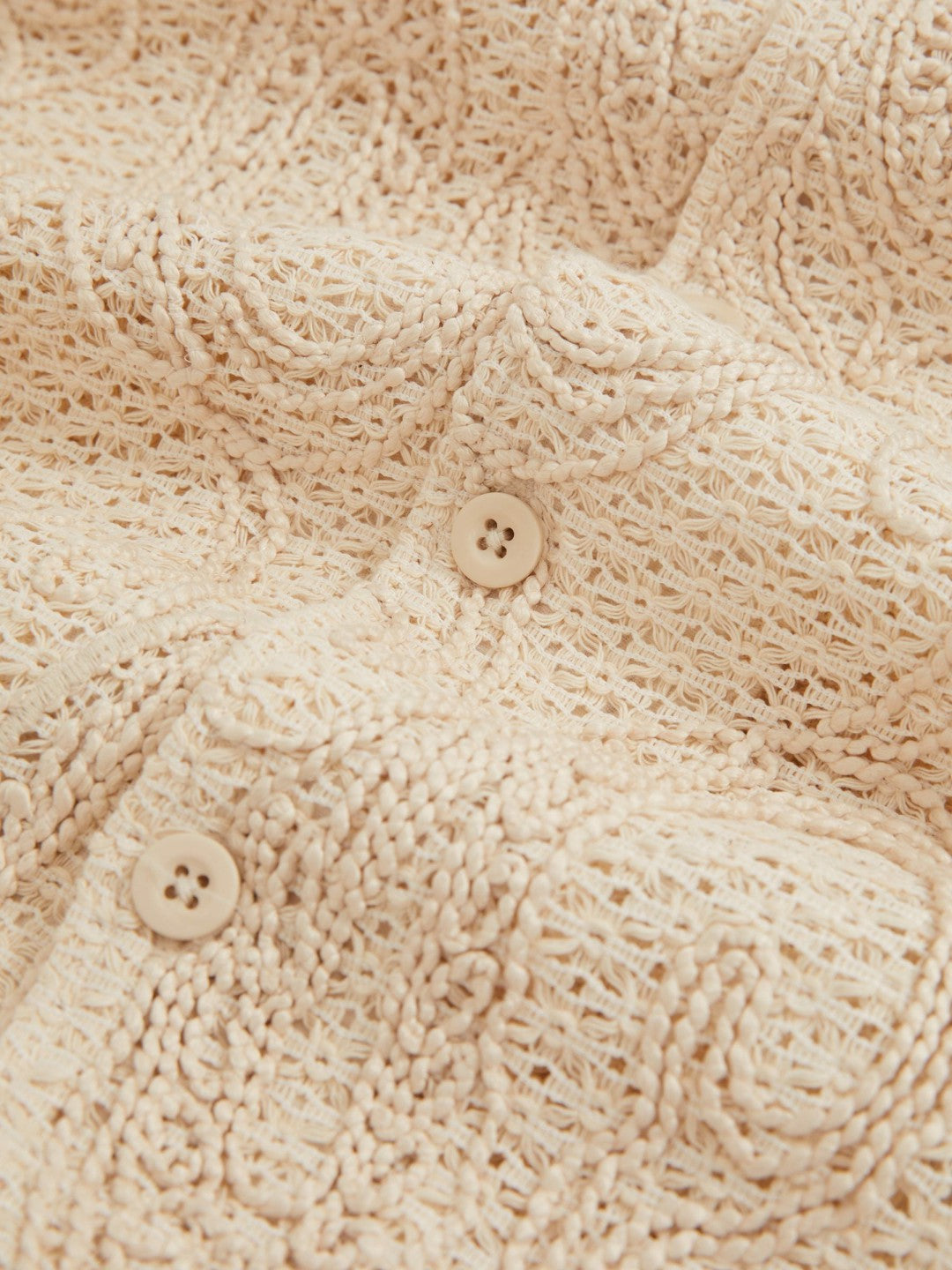 Cotton-Blend Embroidered Crochet Shirt in Oatmeal Men | Reiss