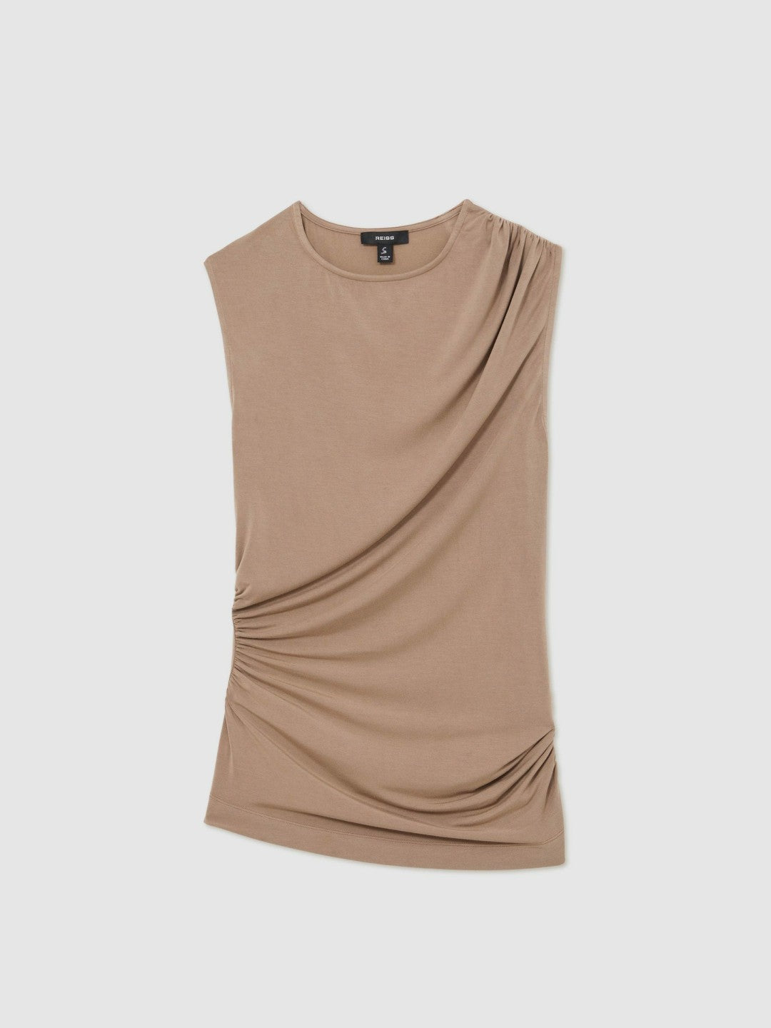 Stretch-Modal Ruched Vest in Mocha Brown Women | Reiss