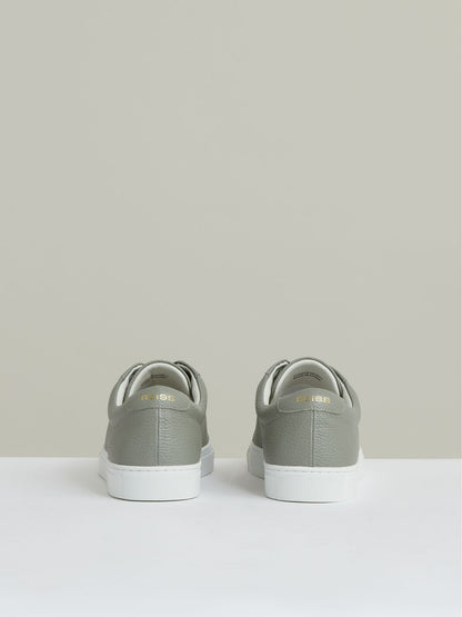 Tumbled-Leather Low-Top Trainers in Mint Green Men | Reiss