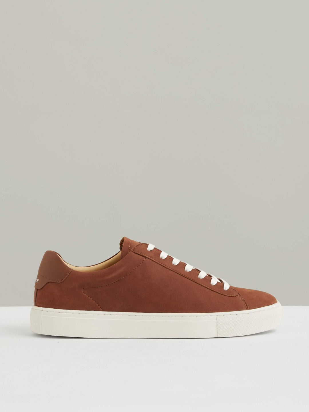 Nubuck Leather Low-Top Trainers in Brickwood Red Men | Reiss