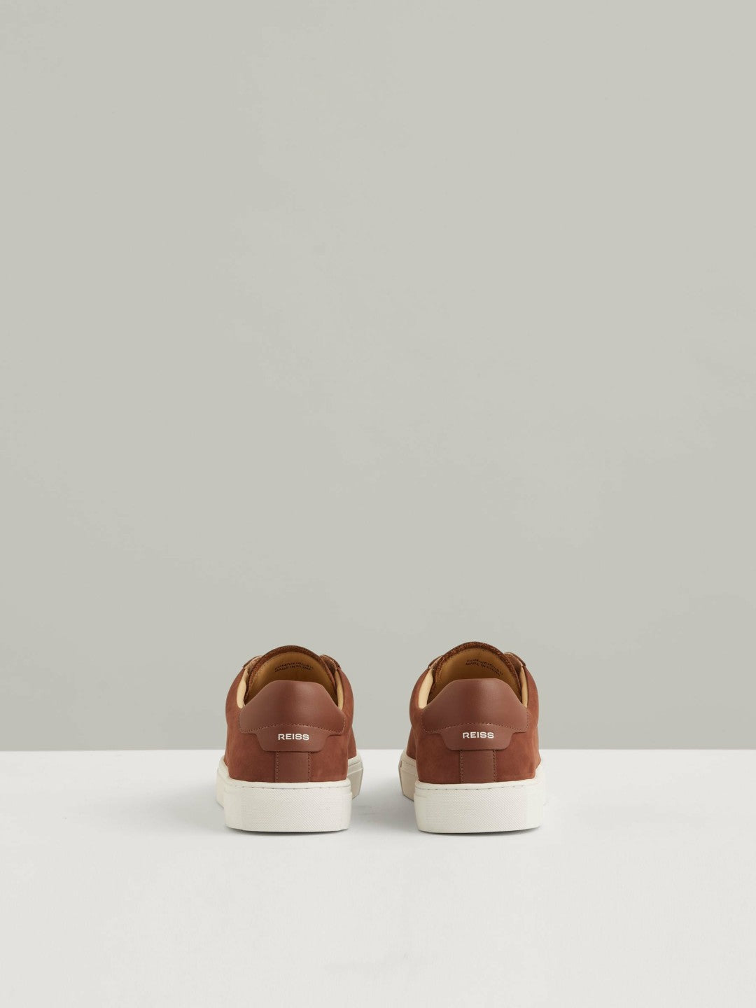 Nubuck Leather Low-Top Trainers in Brickwood Red Men | Reiss