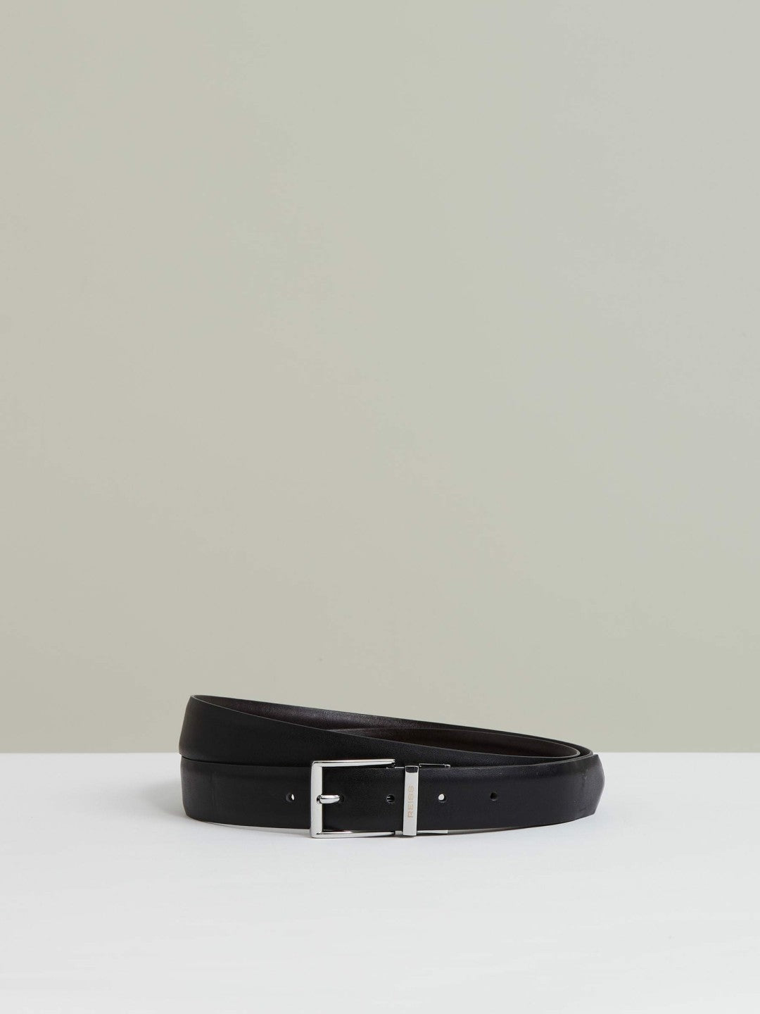 Reversible Leather Belt with Interchangeable Buckle in Black/Brown Men | Reiss