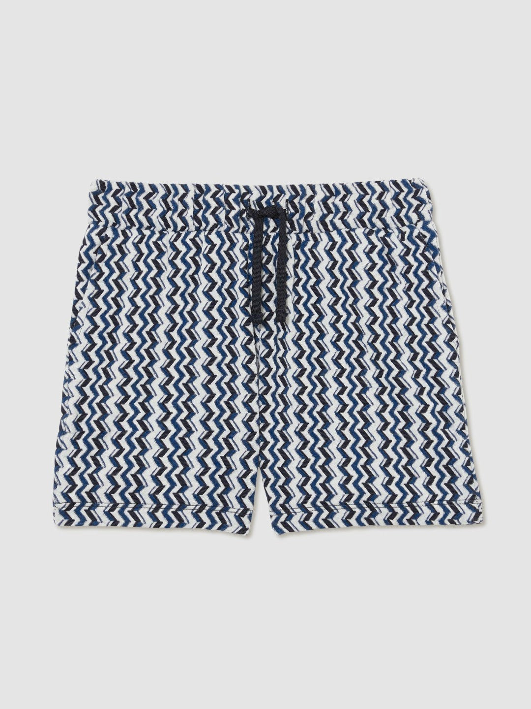 9-13 yrs Zig-Zag Knit Drawstring Shorts in Blue Children & Baby | Reiss