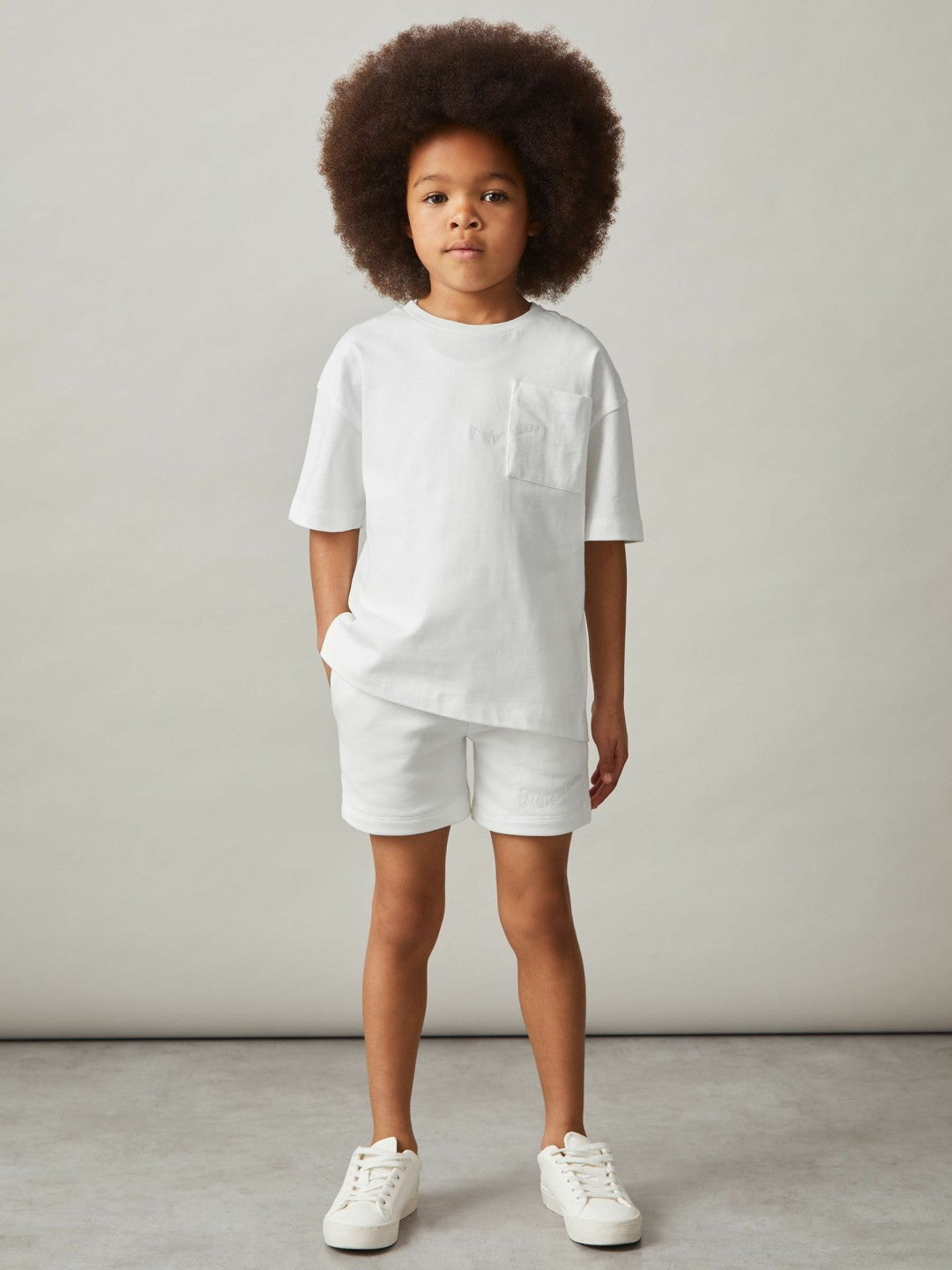 3-9 yrs Cotton Palm-Embroidery Oversize T-Shirt in Off White Children & Baby | Reiss