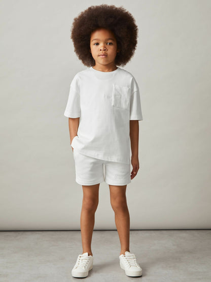 3-9 yrs Cotton Palm-Embroidery Oversize T-Shirt in Off White Children & Baby | Reiss