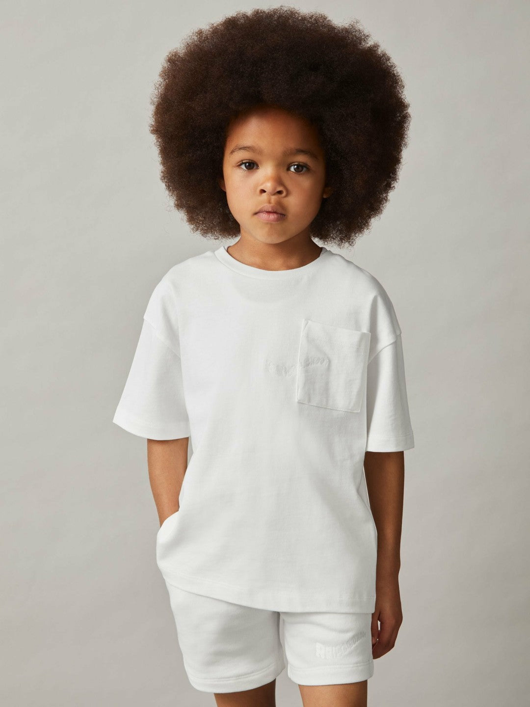 3-9 yrs Cotton Palm-Embroidery Oversize T-Shirt in Off White Children & Baby | Reiss