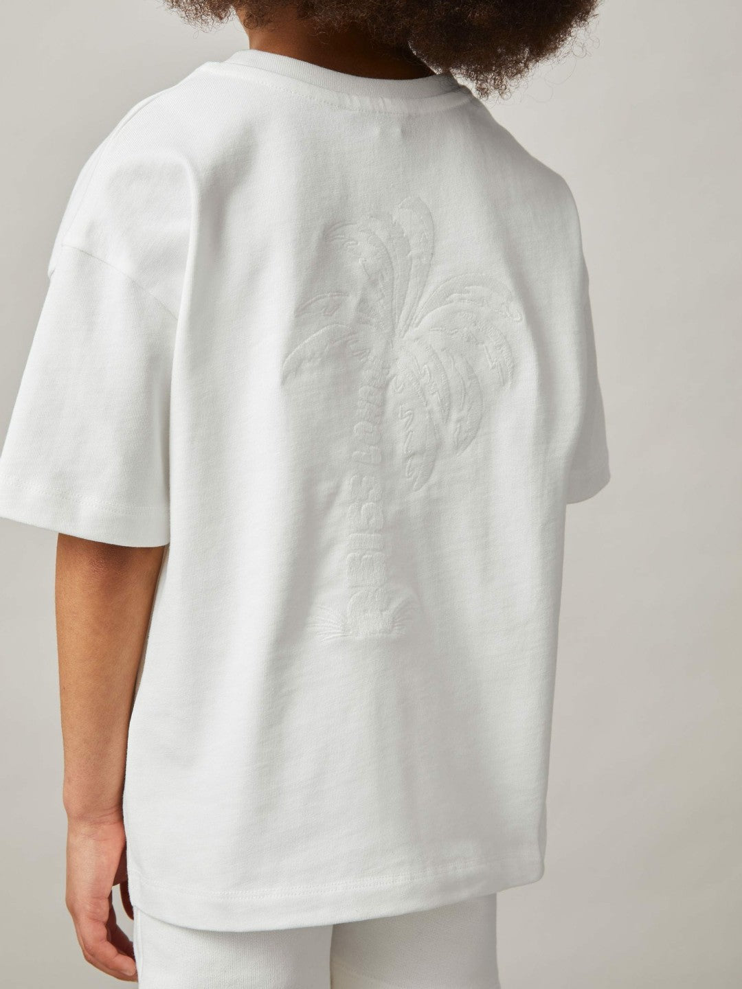 3-9 yrs Cotton Palm-Embroidery Oversize T-Shirt in Off White Children & Baby | Reiss