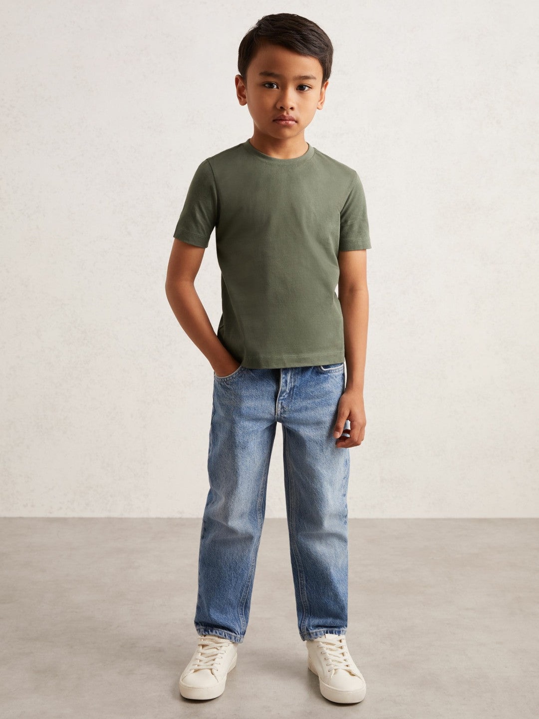 3-9 yrs Crew Neck T-Shirt in Dark Sage Children & Baby | Reiss