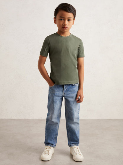 3-9 yrs Crew Neck T-Shirt in Dark Sage Children & Baby | Reiss