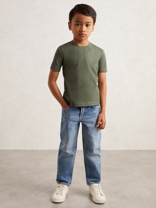 3-9 yrs Crew Neck T-Shirt in Dark Sage Children & Baby | Reiss