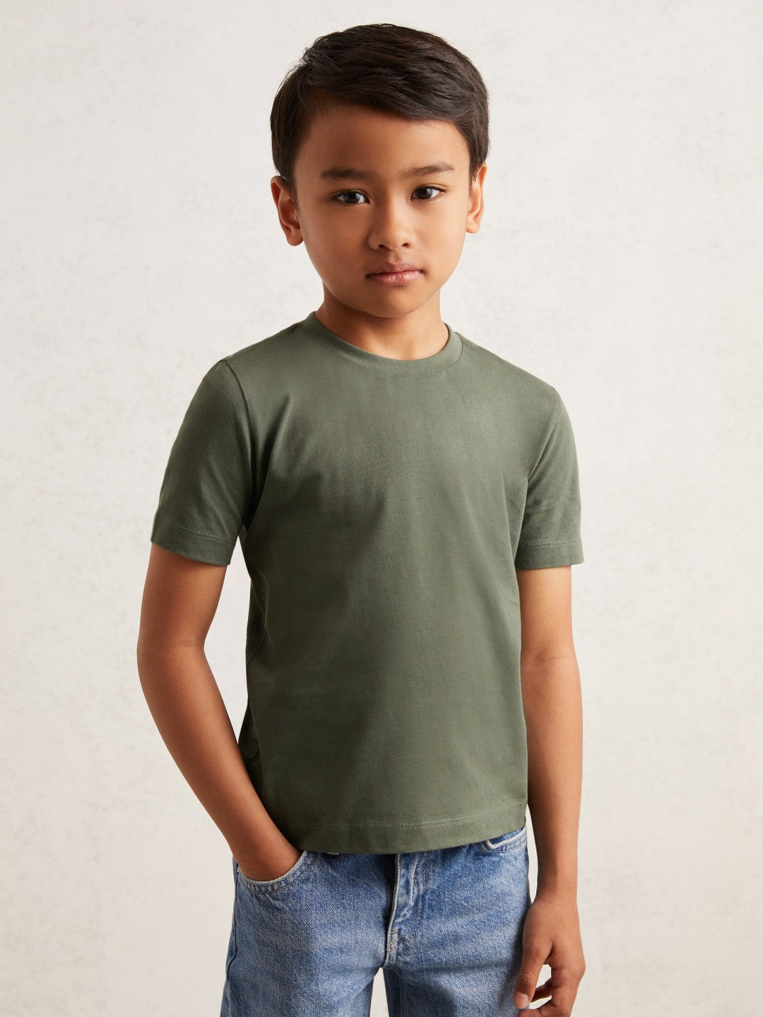 3-9 yrs Crew Neck T-Shirt in Dark Sage Children & Baby | Reiss