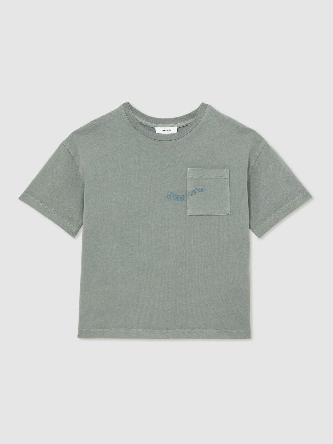 3-9 yrs Cotton Palm-Embroidery Oversize T-Shirt in Washed Sage Children & Baby | Reiss