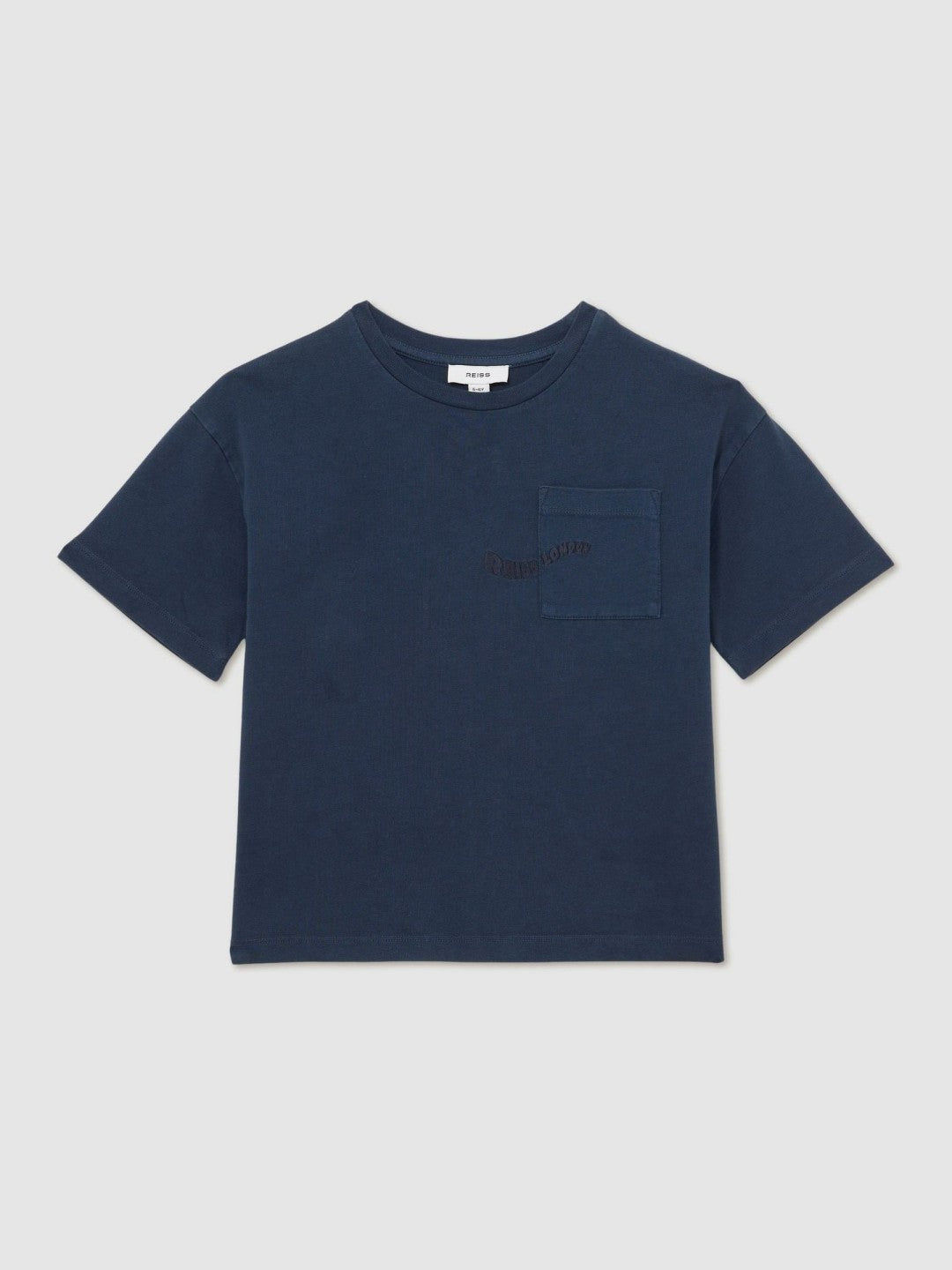 3-9 yrs Cotton Palm-Embroidery Oversize T-Shirt in Washed Navy Children & Baby | Reiss
