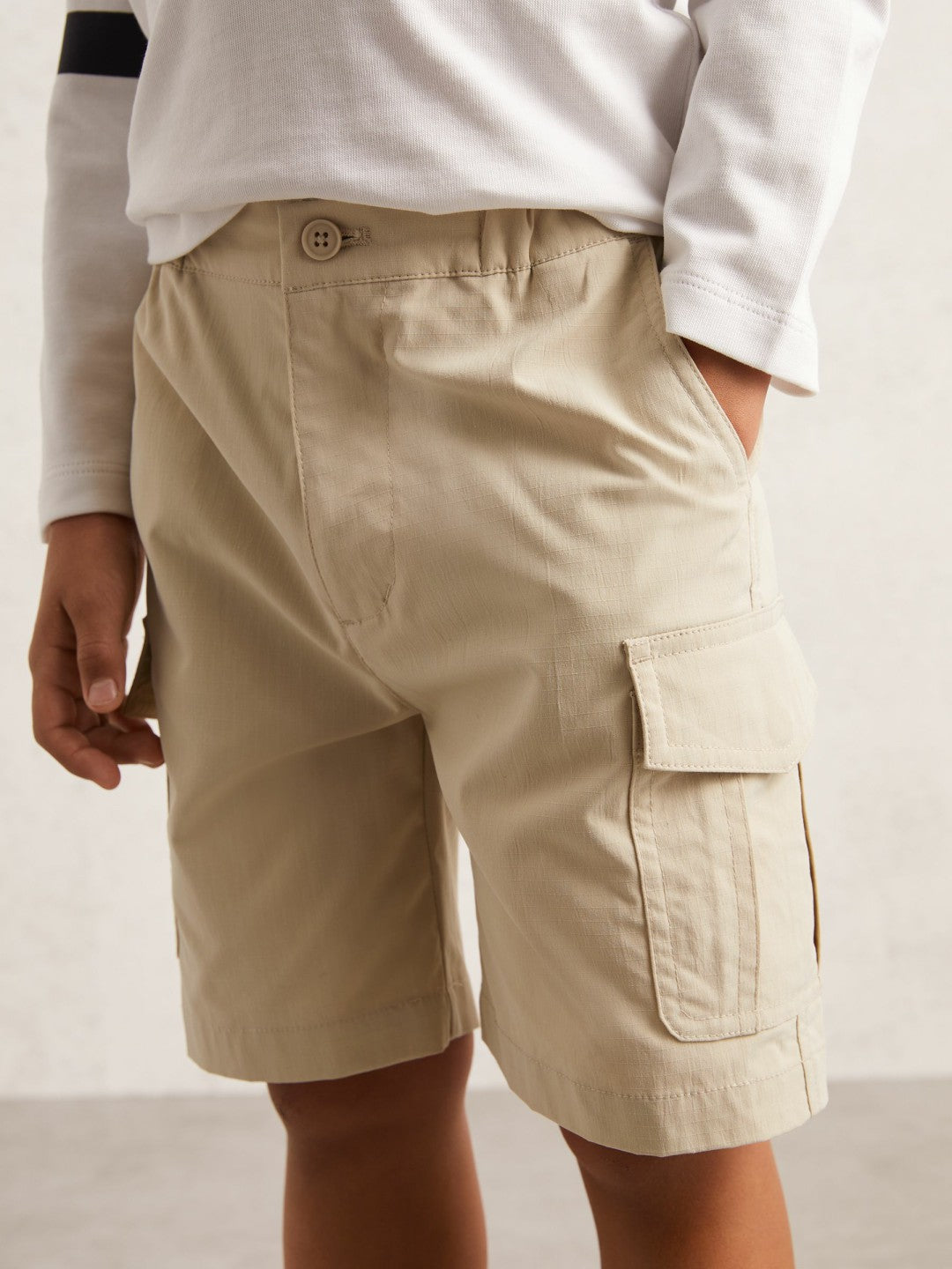3-9 yrs Ripstop Cargo Shorts in Light Stone Children & Baby | Reiss