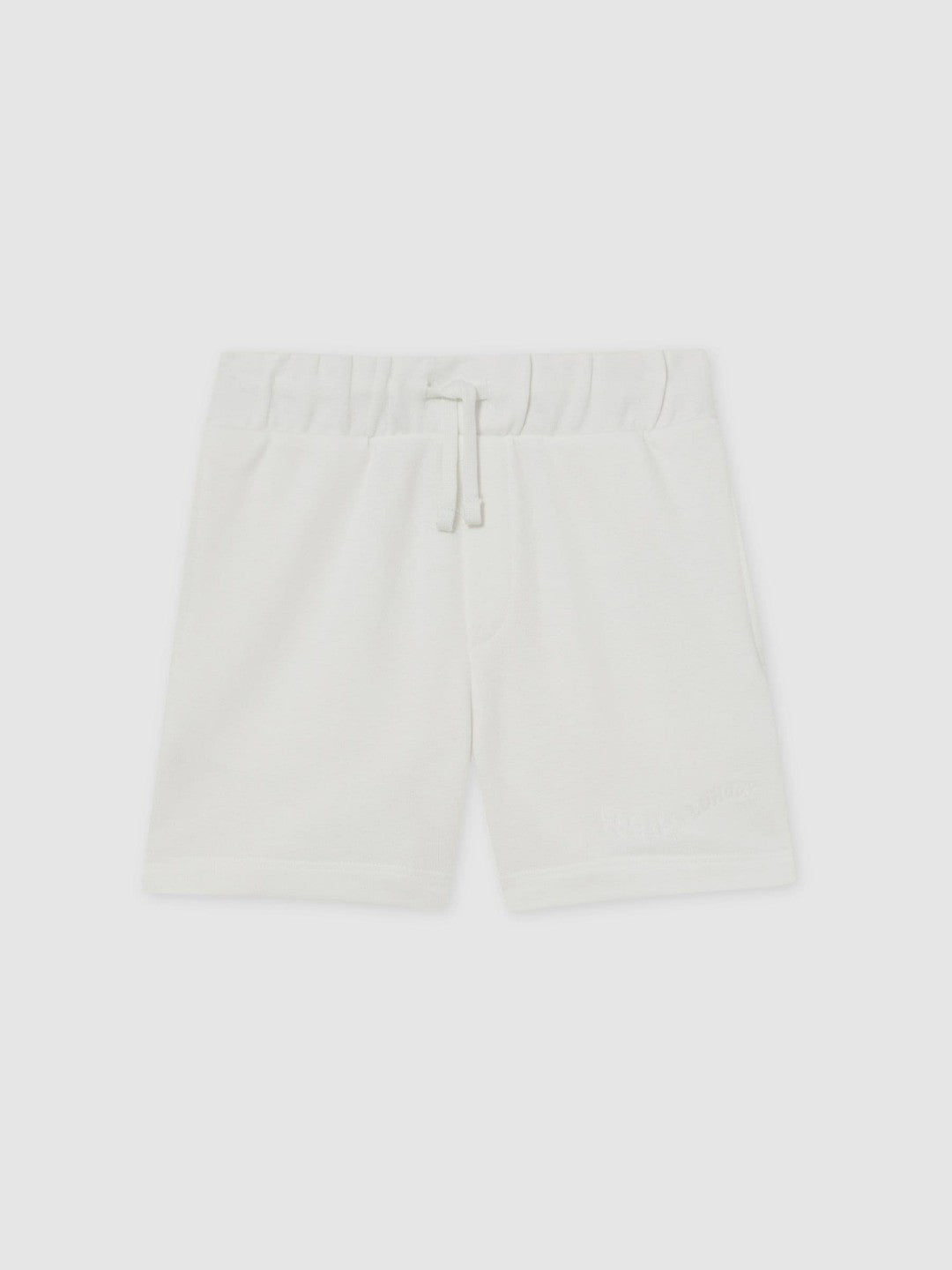 13-14 yrs Cotton Brand-Embroidered Shorts in Off White Children & Baby | Reiss