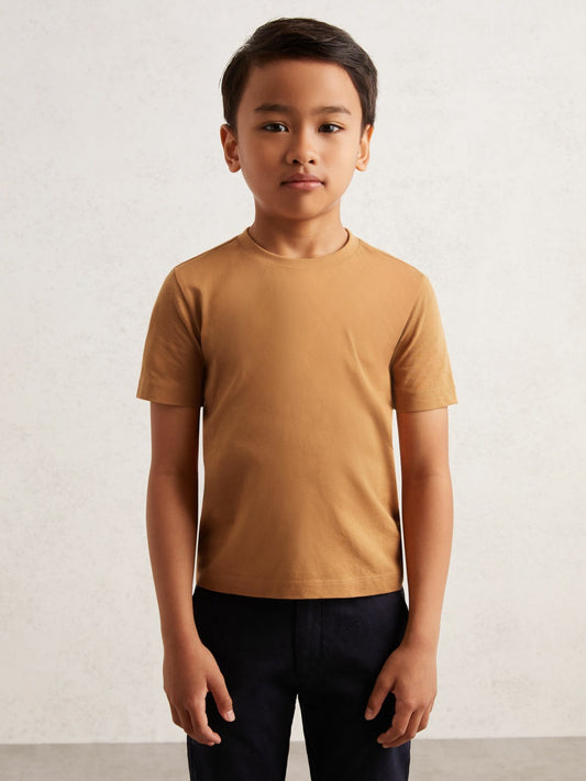 9-13 yrs Crew Neck T-Shirt in Tan Brown Children & Baby | Reiss